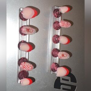 gingerbread man and candy cane nail set